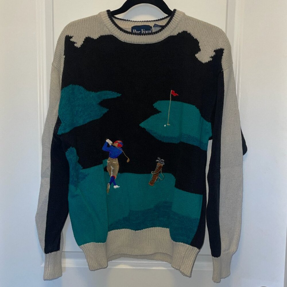 Vintage Par Four Golf Scene Sweater
